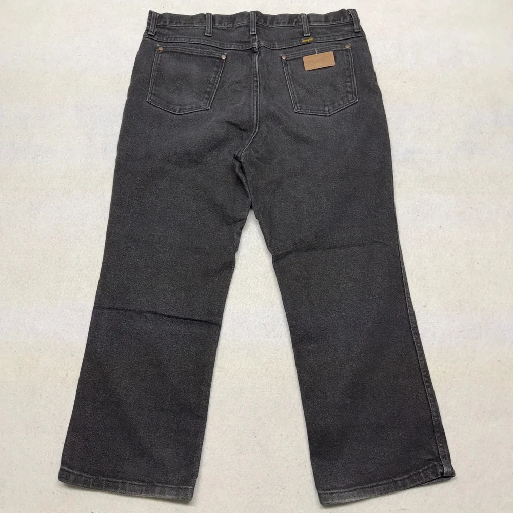 Vintage Wrangler 938BLK Cowboy Cut Jeans‎ Denim Western Faded Black Mens 38x34